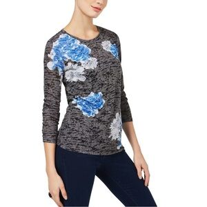 ❤️ INC Floral burnout Blouse Size M